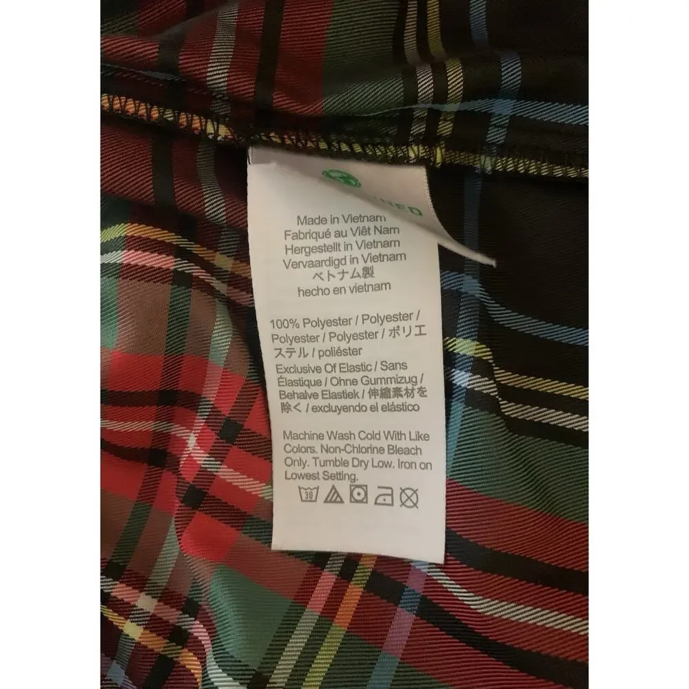 J.Crew Women's M Medium Red Green Plaid Christmas Fall Winter Smocked Top Blouse